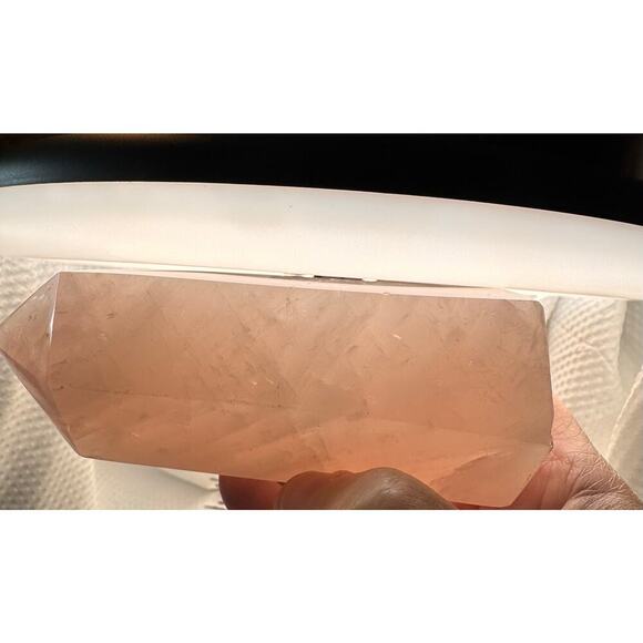 XL 5.75” Rose Quartz Tower 1.5lb Polished Pink Crystal Point for Love & Healing - Picture 4 of 9